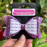 Personalised Name Bow Lavender-Narelle's Arts & Crafts