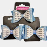 Personalised Name Bow Ice Blue-Narelle's Arts & Crafts