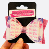 Personalised Name Bow Floral Delight-Narelle's Arts & Crafts