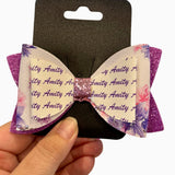 Personalised Name Bow Floral purple-Narelle's Arts & Crafts
