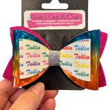 Personalised Name Bow Rainbow-Narelle's Arts & Crafts