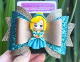 Yellow Haired Deluxe bow 2-Narelle's Arts & Crafts