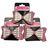 Personalised Name Bow - Pink confetti-Narelle's Arts & Crafts
