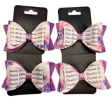 Personalised Name Bow Floral purple-Narelle's Arts & Crafts