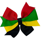 Panthers Colours Hair Bow clip-Narelle's Arts & Crafts